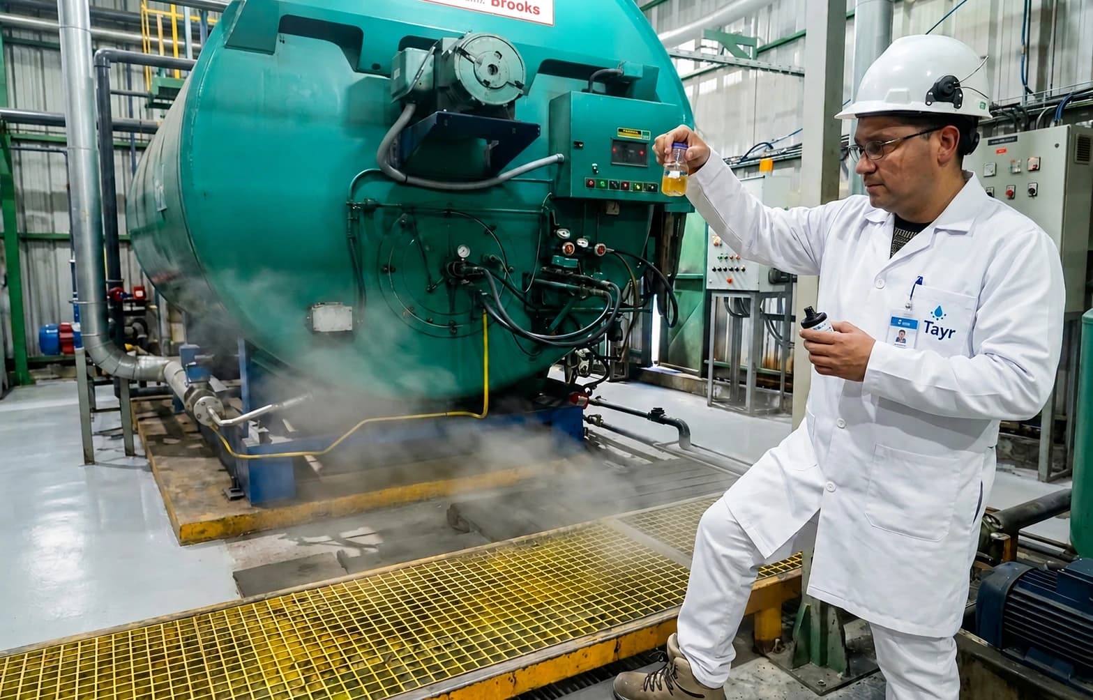 Análisis de agua en calderas industriales en terreno — Tayr, Región de Los Lagos